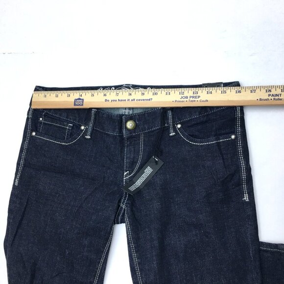NEW Express Jeans Zelda Barely Boot Slim Low Rise Dark Wash size 8 length 33" - Picture 6 of 11